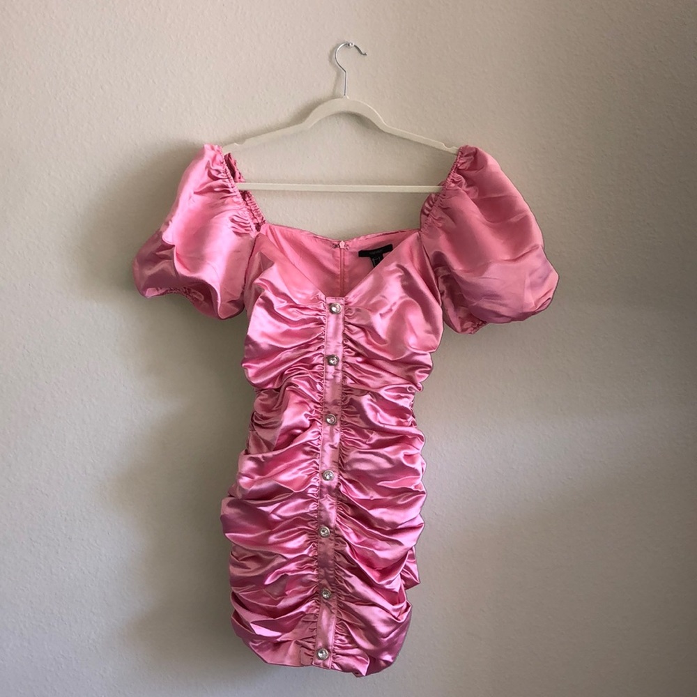 Forever 21 pink ruched dress